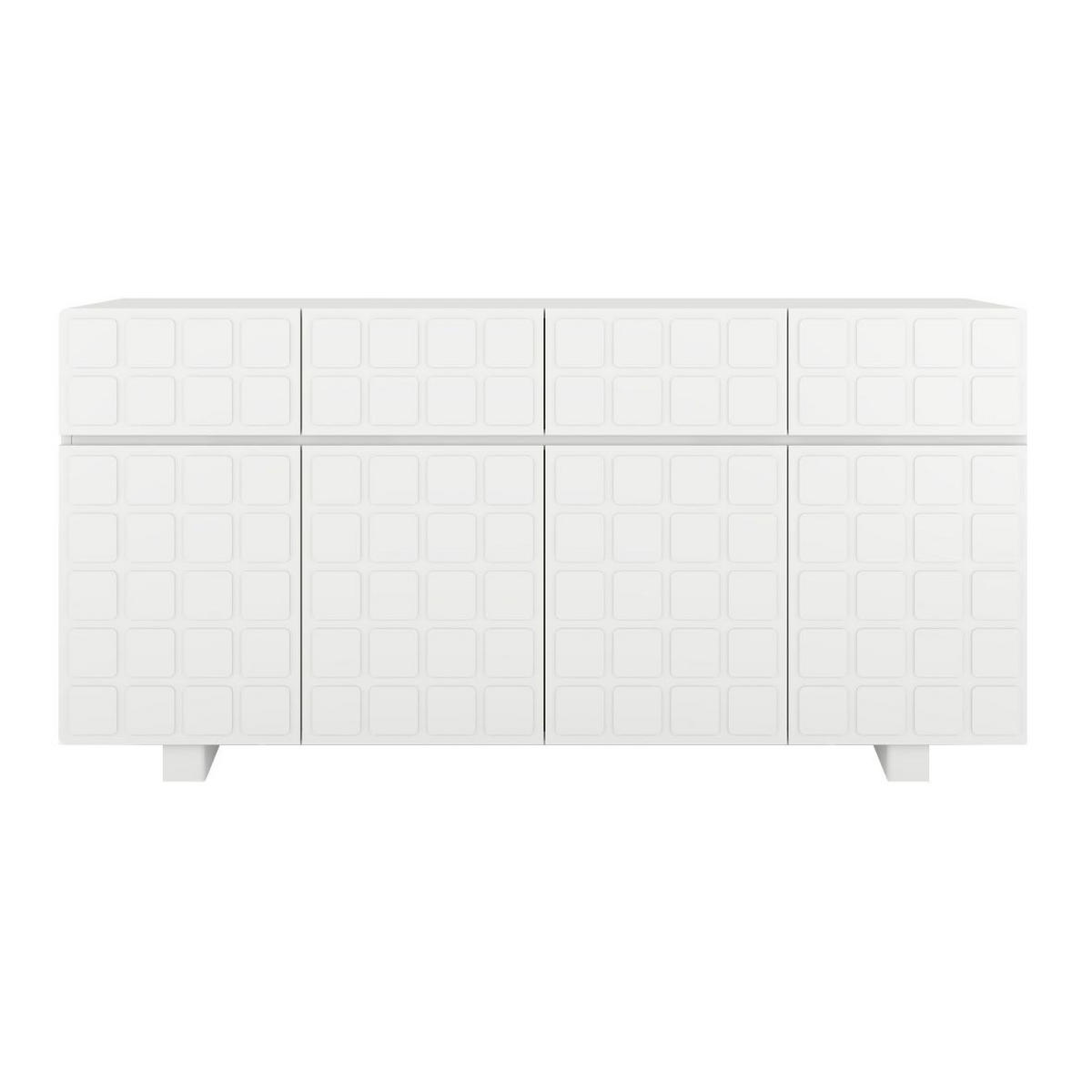 SIDEBOARD Cubo Long, Geometrische 3D Fronten, 169 cm, Weiß - Weiß, Holz/Holzwerkstoff (168.9/83.8/41.8cm) - Skandica