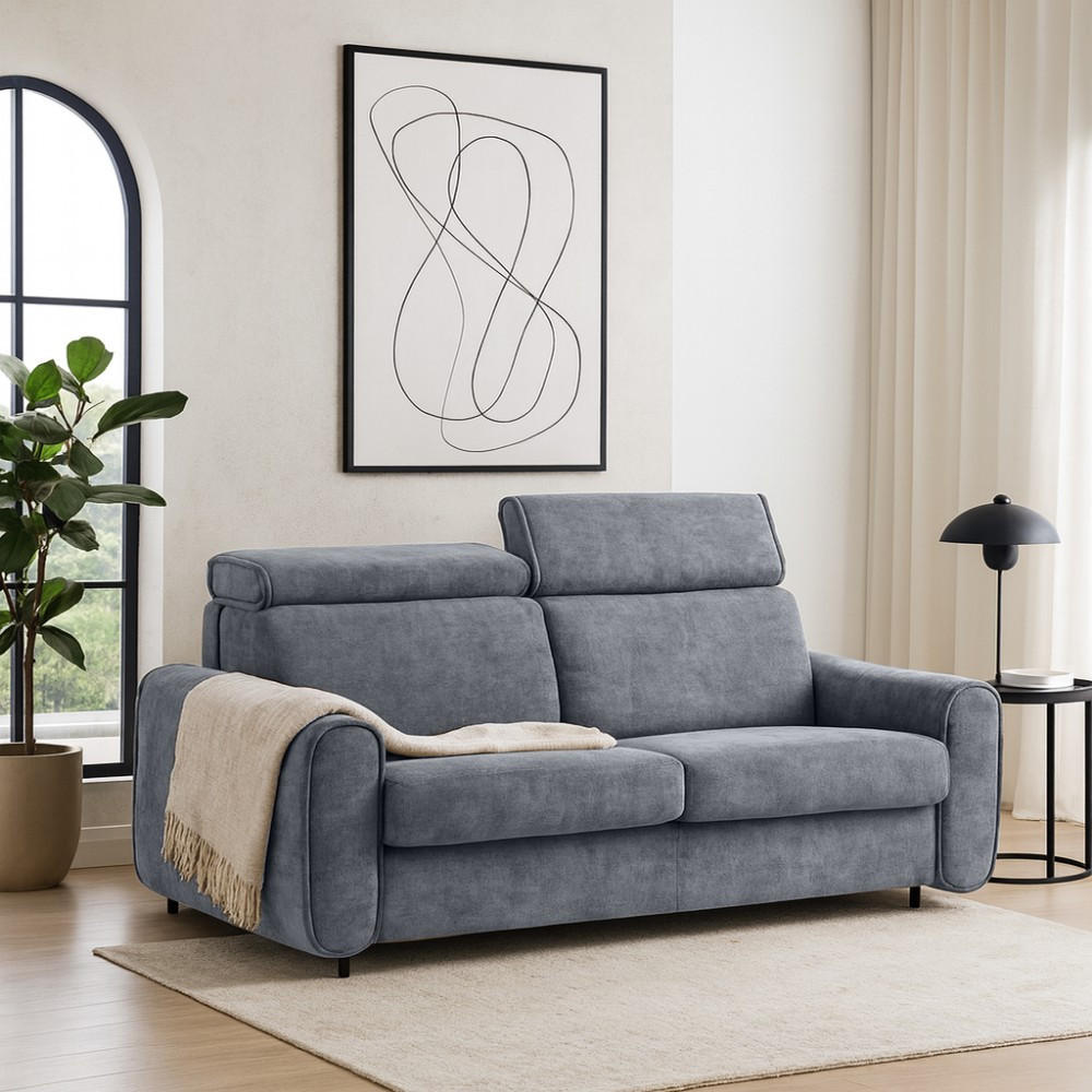 SCHLAFSOFA Pavarti mit italienischem Gestell, 180x195, Dunkelgrau - Dunkelgrau/Schwarz, Holzwerkstoff/Textil (234/88/100cm) - Beautysofa