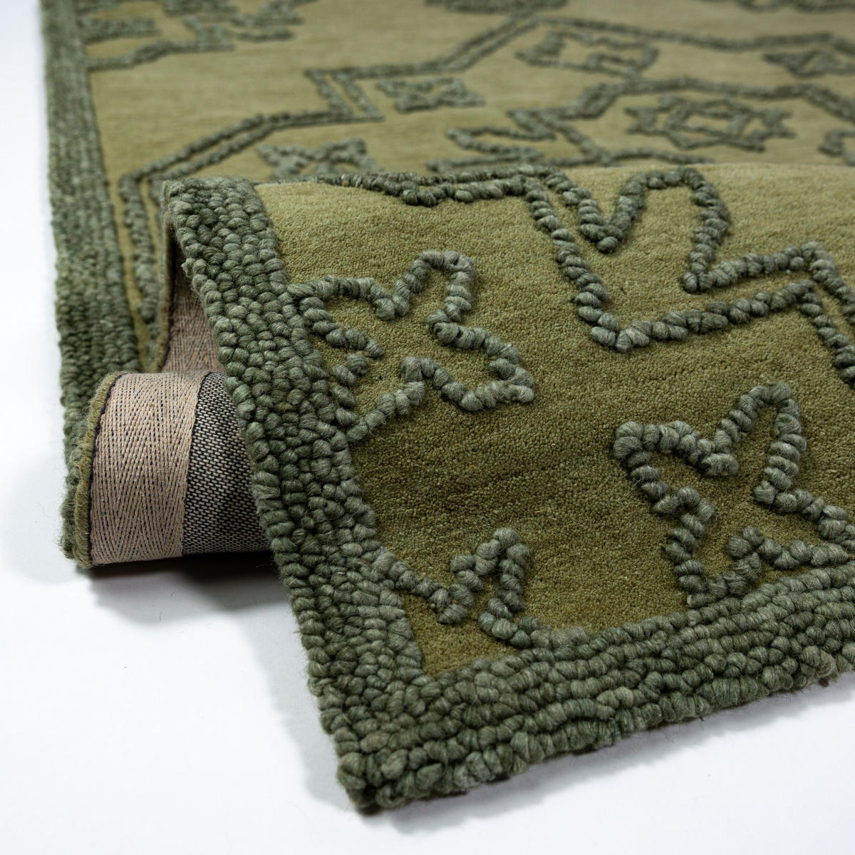 TEPPICH aus Wolle TINGIR in Grün, abstrakt, 200 x 290 cm - Grün, Textil (200/290cm) - KADIMA DESIGN