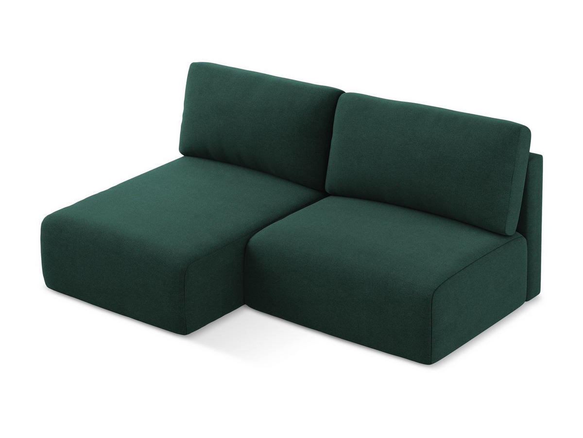 ECKSOFA mit Schlaffunktion links Strukturstoff Stoff Grün - Dunkelgrün/Schwarz, Kunststoff/Textil (149/210cm) - Makamii