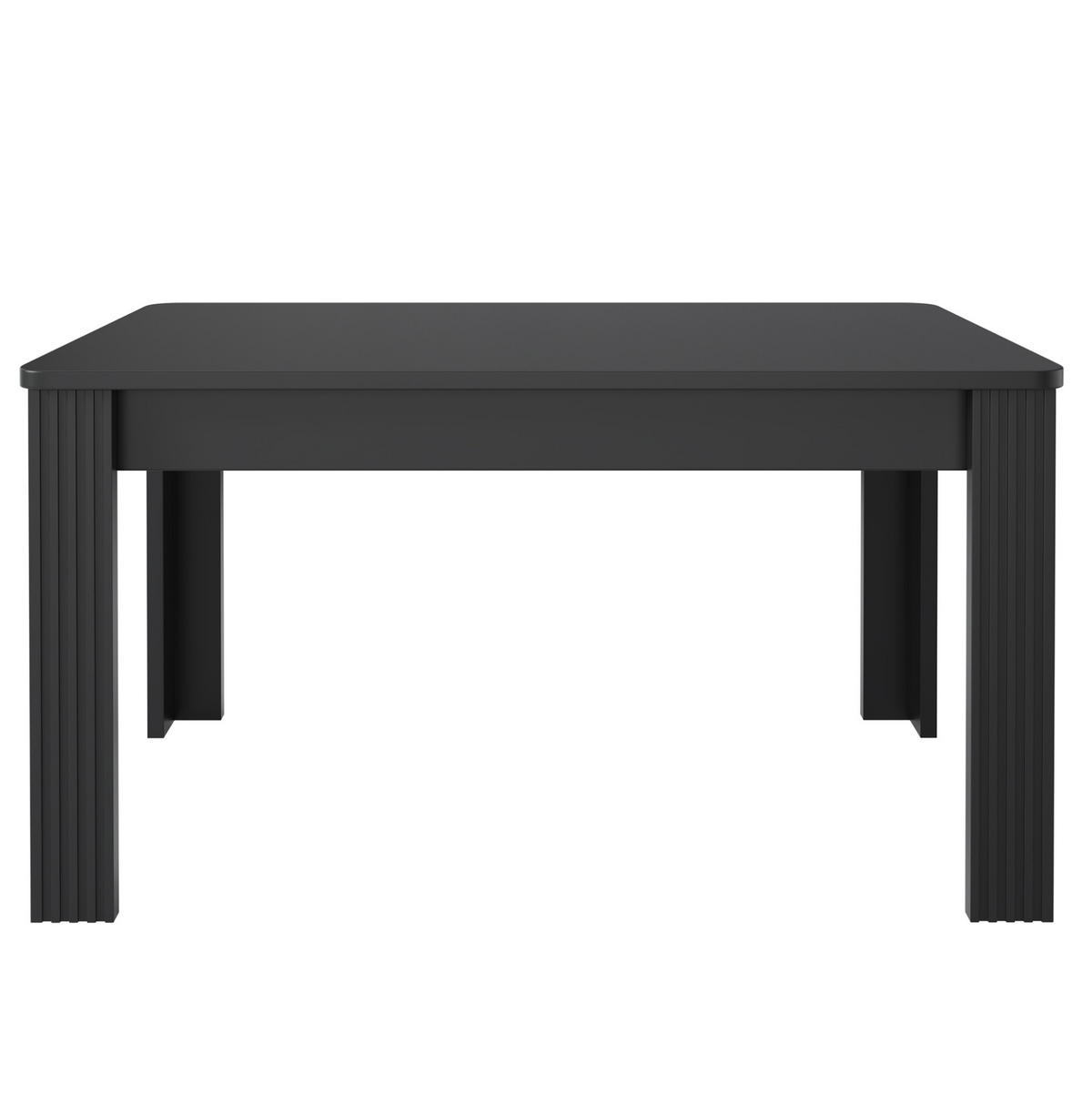 ESSTISCH rechteckig Schwarz mit 4 Beinen - Schwarz, Holzwerkstoff (116/65/75cm) - Meubliv
