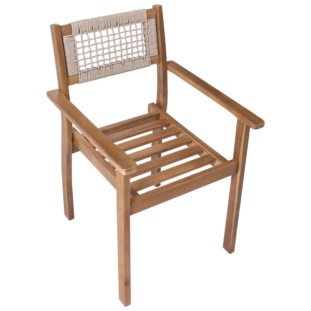 GARTENSTUHL 2er Set Akazienholz Hellbraun Sumirago - Hellbraun, Holz (55/85/55cm) - Beliani