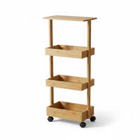 KÜCHENREGAL Hyga 87,5 cm Rollen - Beige, Naturmaterialien (18/87.5/33cm) - NUXIO
