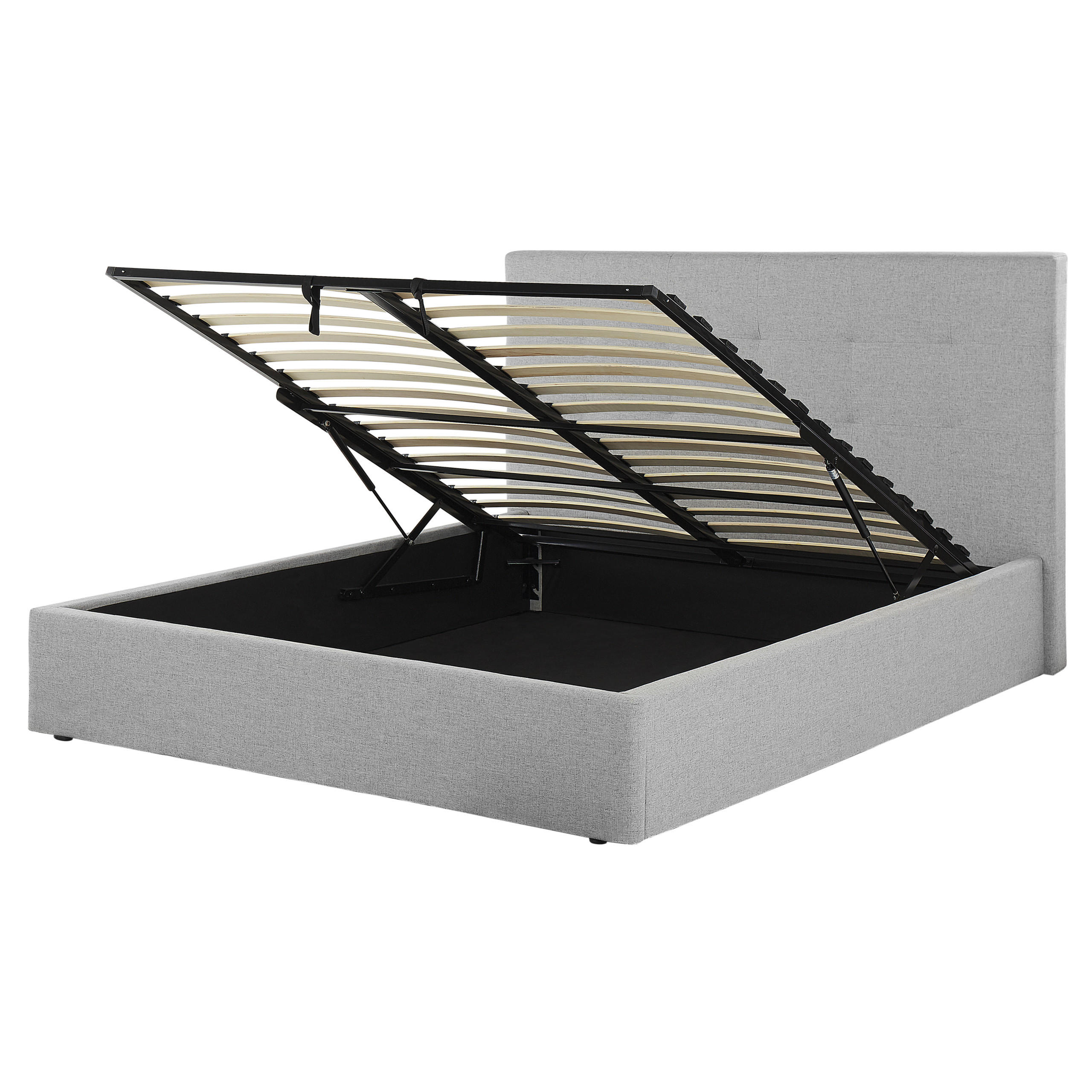 POLSTERBETT 160/200cm Hellgrau Lorient - Hellgrau, Textil (160/200cm) - Beliani