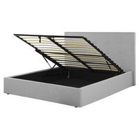 POLSTERBETT 160/200cm Hellgrau Lorient - Hellgrau, Textil (160/200cm) - Beliani