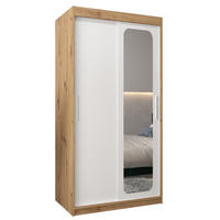 SCHWEBETÜRENSCHRANK 200/100/62 2-türig - Silberfarben/Weiß, Holz/Kunststoff (100/200/62cm) - Abiks Möbel