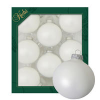 CHRISTBAUMKUGELN Uni-Design Leandra Weiß 7cm (Glas / 8 Stk.) - Weiß, Glas (7/7/7cm) - Krebs Glas Lauscha