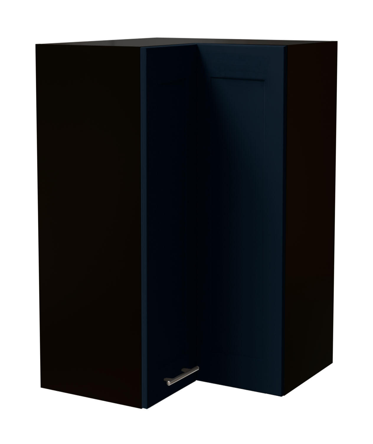 ECKHÄNGESCHRANK Oslo W14/60 Schwarz / Indigo Matt 60 / 60 / 96cm - Schwarz/Dunkelblau, Holz/Holzwerkstoff (60/96/60cm) - Feldmann-Wohnen