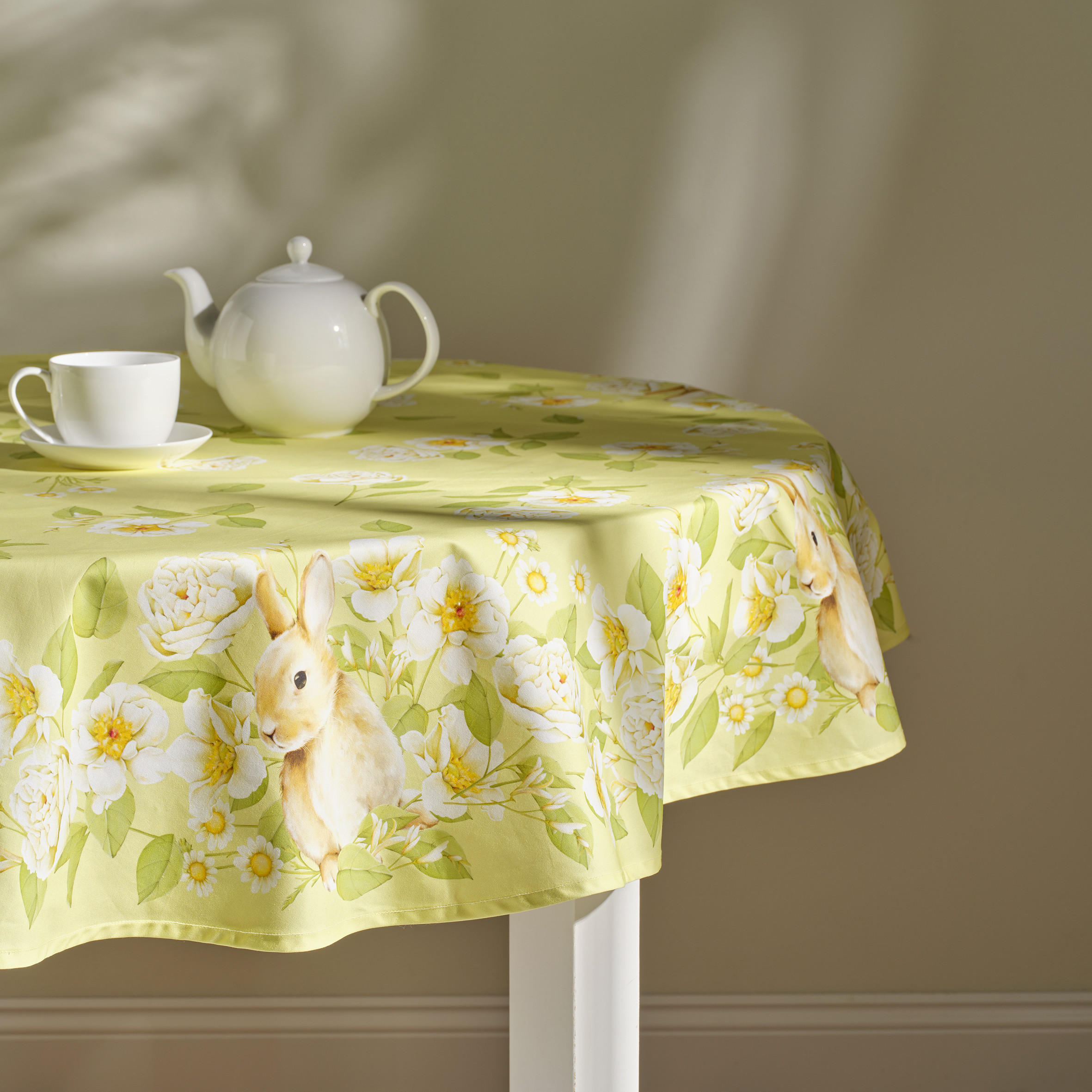 TISCHDECKE Fenillabunny - Hellgelb, Textil (160cm) - home&you