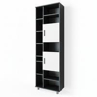 BADSCHRANK Ilias Anthrazit/Weiß 60 x 190 cm - Anthrazit/Weiß, Holzwerkstoff (60/190/30cm) - Vicco