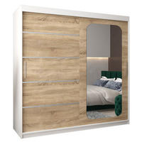 SCHWEBETÜRENSCHRANK 200/200/62 2-türig - Silberfarben/Weiß, Holz/Kunststoff (200/200/62cm) - Abiks Möbel