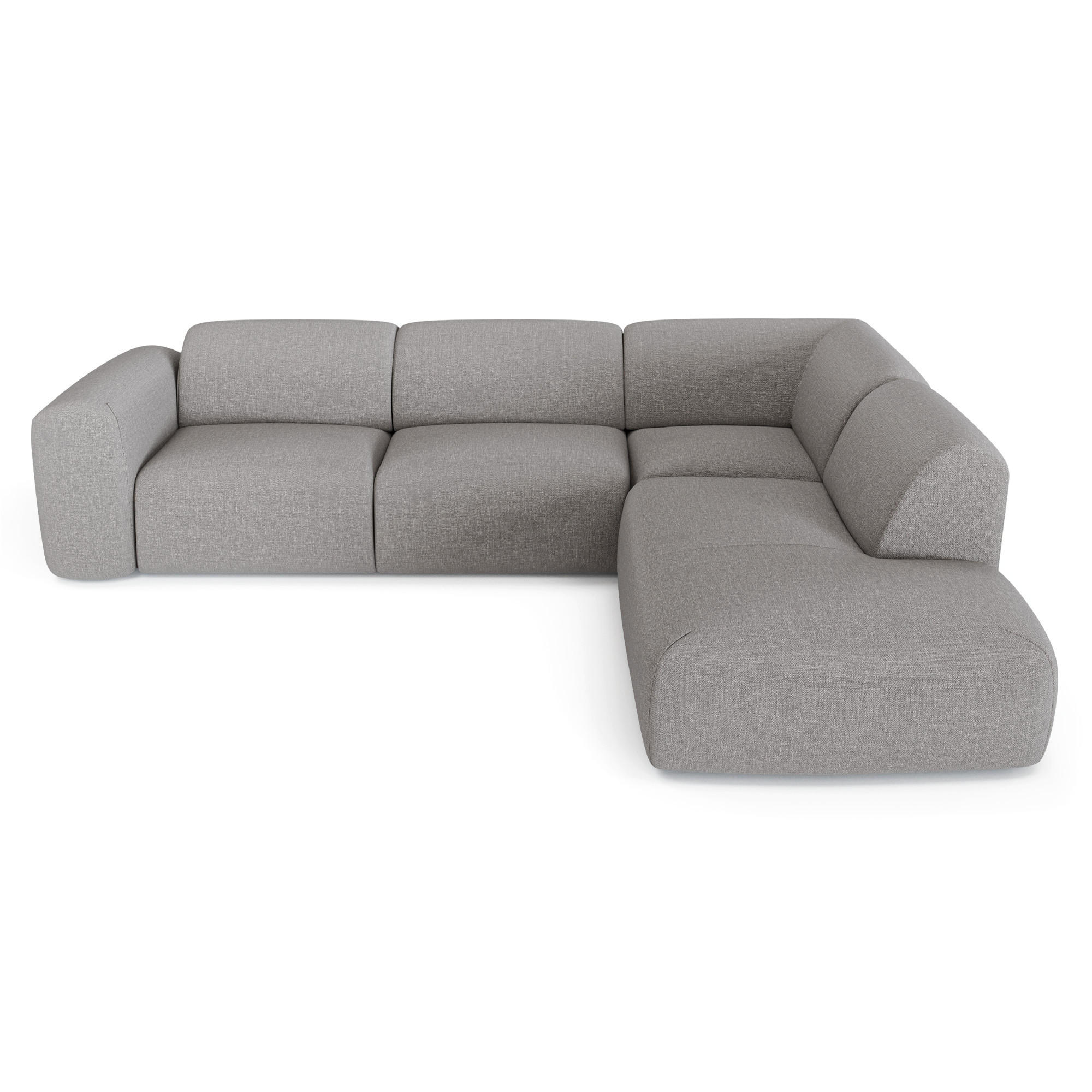 ECKSOFA RECHTS Rastergewebe Hellgrau 269cm - Hellgrau/Grau, Textil (269/221cm) - Sia Home