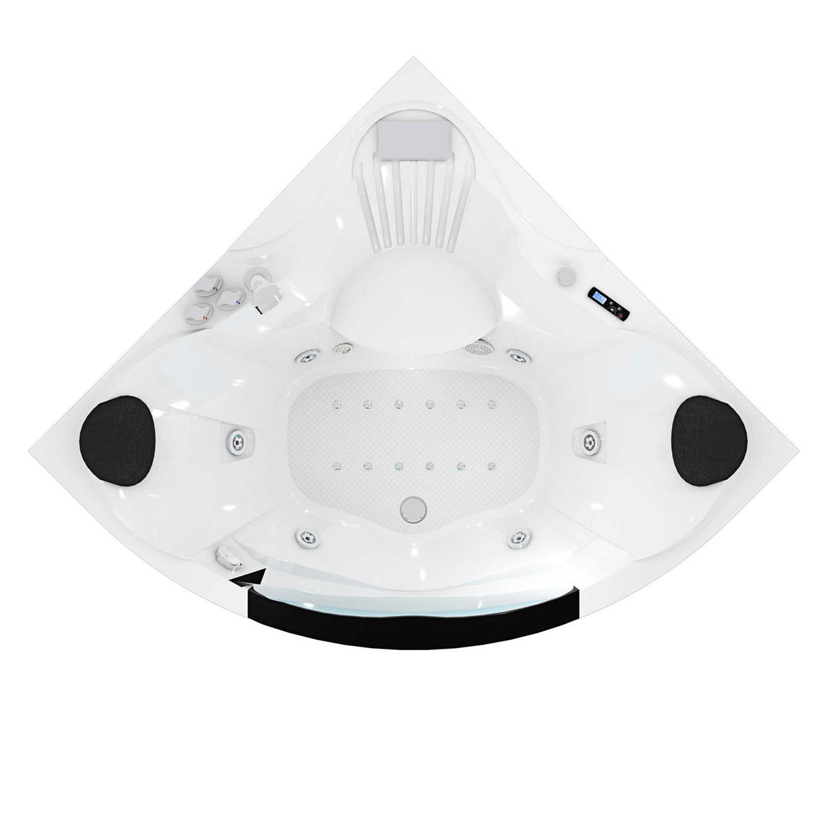 WHIRLPOOL Pool Badewanne Eckwanne Wanne W25-SC - Weiß, Glas/Kunststoff (150/70/150cm) - AcquaVapore by Sandra Jentho