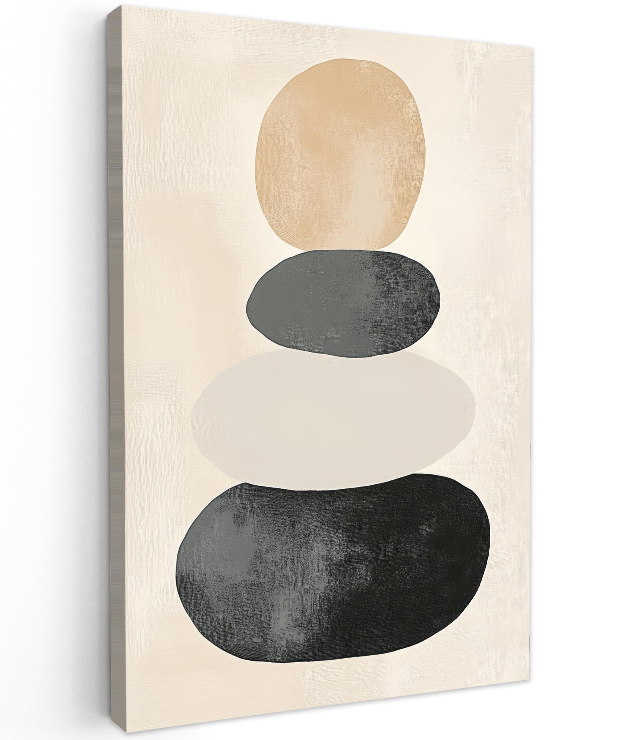 MuchoWow Leinwandbild Taupe 90x140 cm