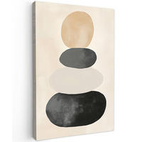LEINWANDBILD Japandi - Wabi sabi - Beige 90x140 cm - Taupe, Textil (90/140cm) - MuchoWow