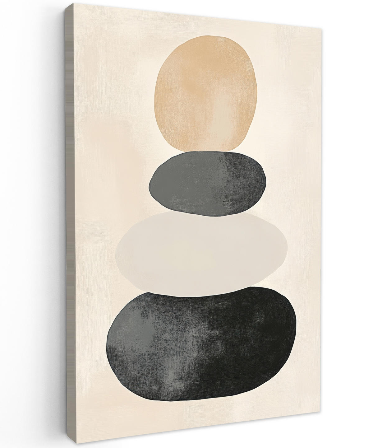 LEINWANDBILD Japandi - Wabi sabi - Beige 90x140 cm - Taupe, Textil (90/140cm) - MuchoWow