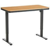 SCHREIBTISCH elektrisch höhenverstellbar 120/60 cm mit USB-Anschluss Schwarz/Hellbraun Penly - Hellbraun/Schwarz, Holzwerkstoff/Metall (60/120/70cm) - Beliani