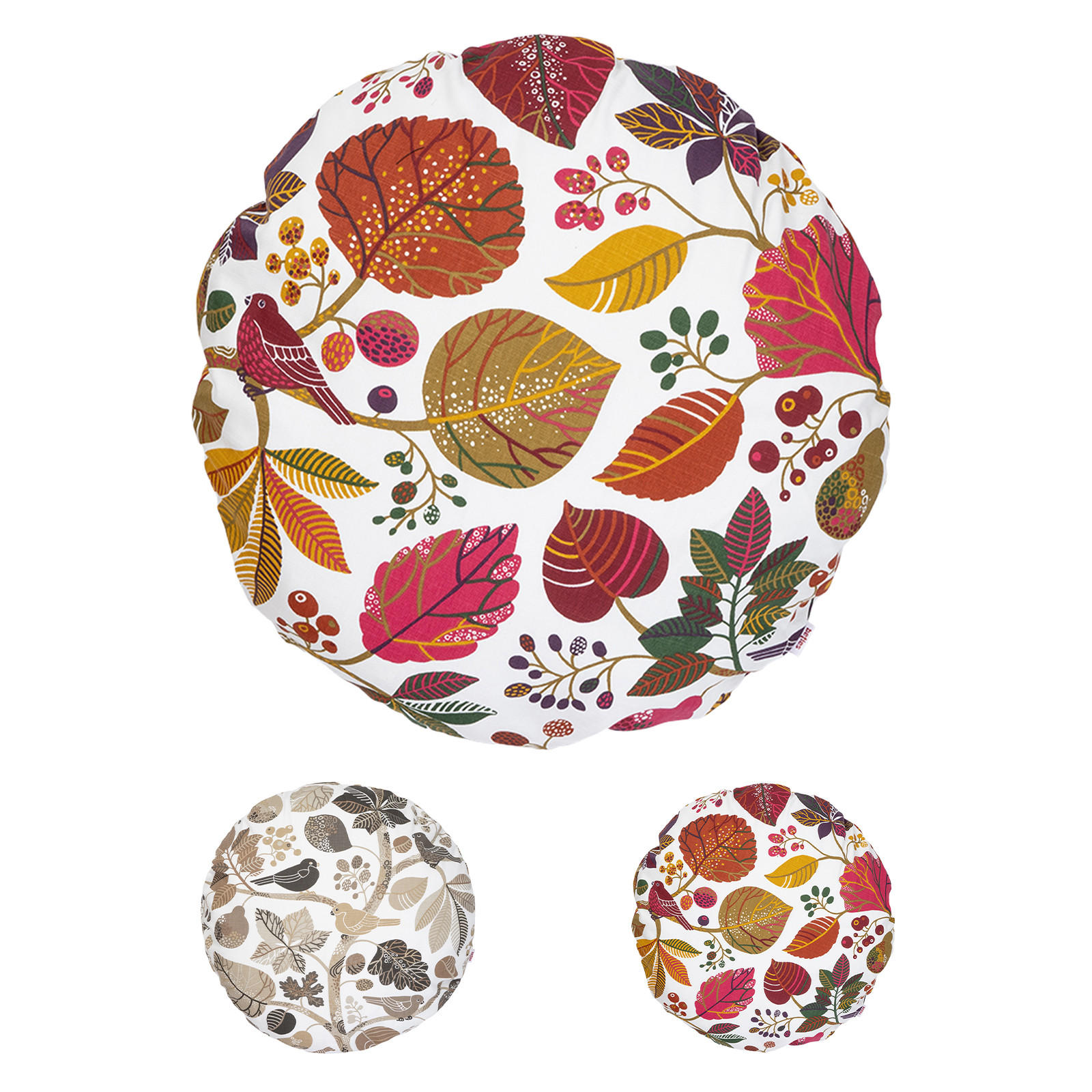 KISSENHÜLLE Rund Zauberwald elfenbein-bunt Baumwolle 60 cm Ø - Ecru/Multicolor, Textil (60/60cm) - beties Heimtextil