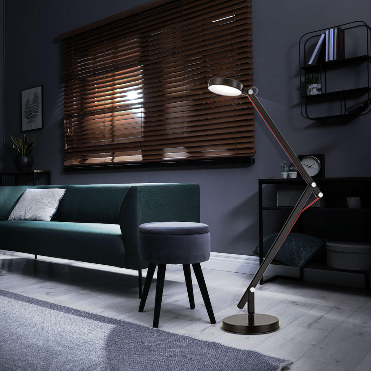 LED TISCHLEUCHTE WILO Schwarz - Schwarz, Metall (18/91/84cm) - Globo Lighting