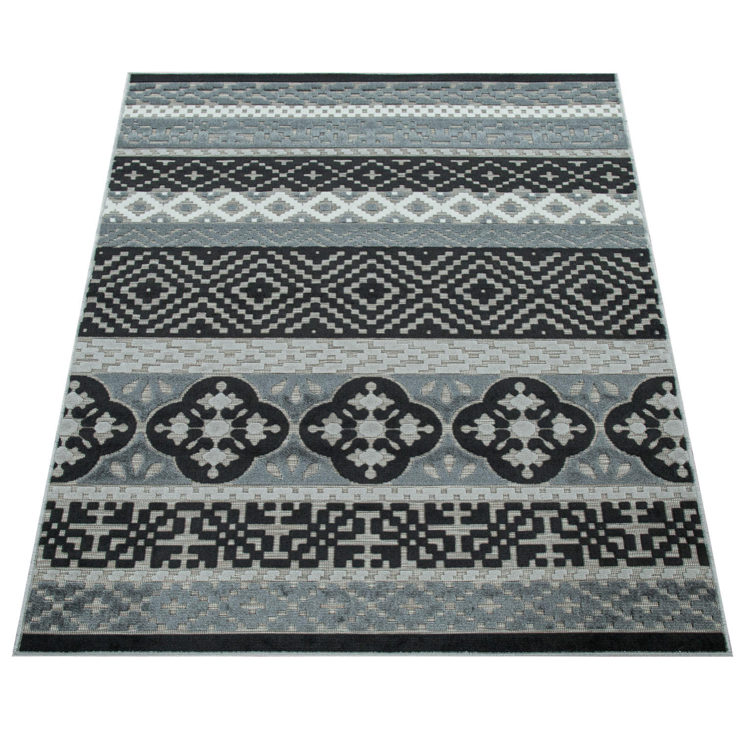 OUTDOORTEPPICH 200/290 cm Charleroi 491 - Schwarz, Textil (200/290cm) - Paco Home