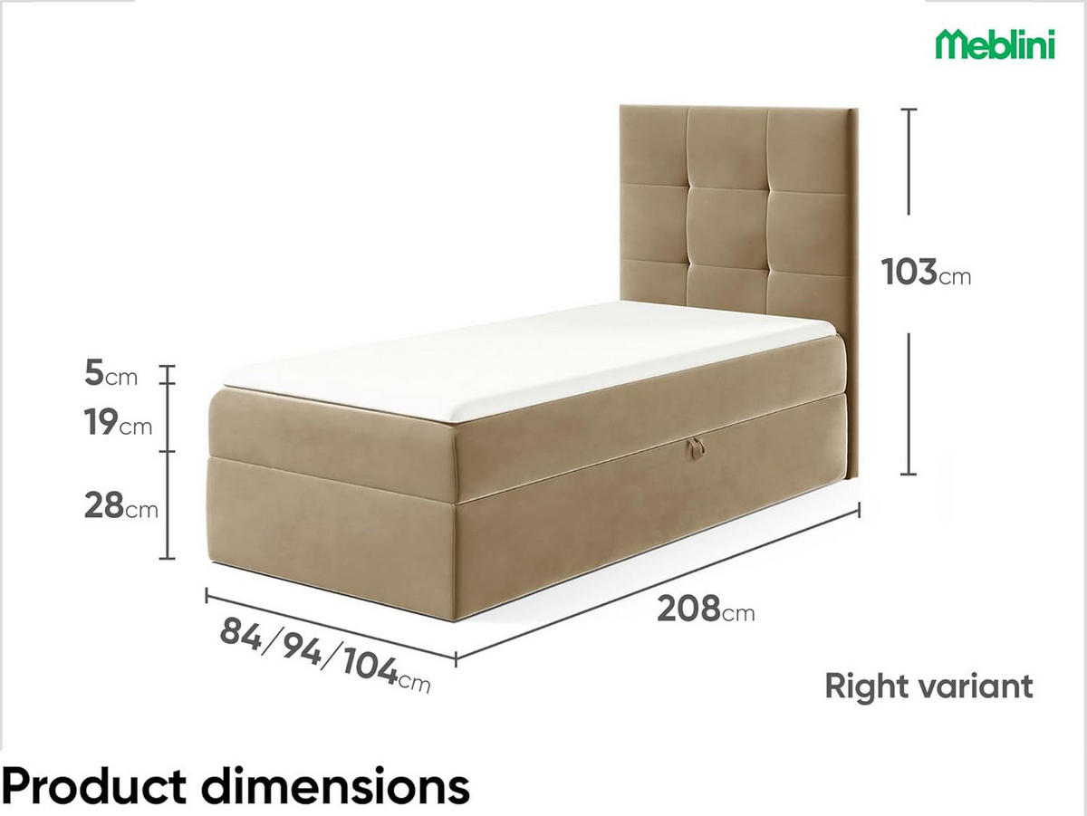 KINDERBETT MINO 2 - Hellbraun, Holzwerkstoff (94/208cm) - Meblini