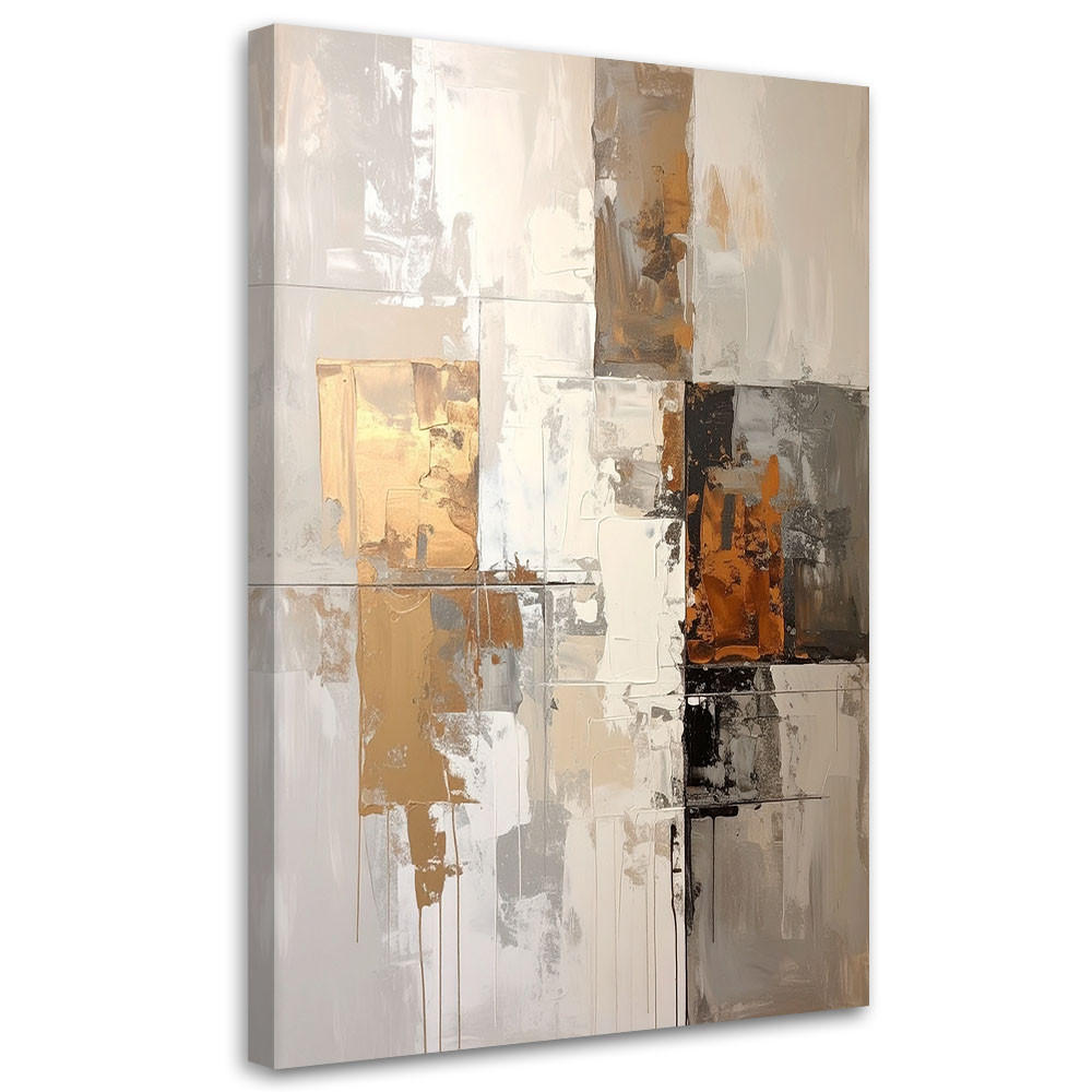 LEINWANDBILD, Beige goldene Abstrakt - Beige, Textil (20/30cm) - Feeby