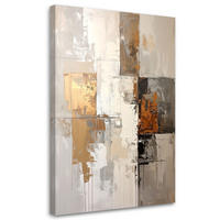 LEINWANDBILD, Beige goldene Abstrakt - Beige, Textil (20/30cm) - Feeby