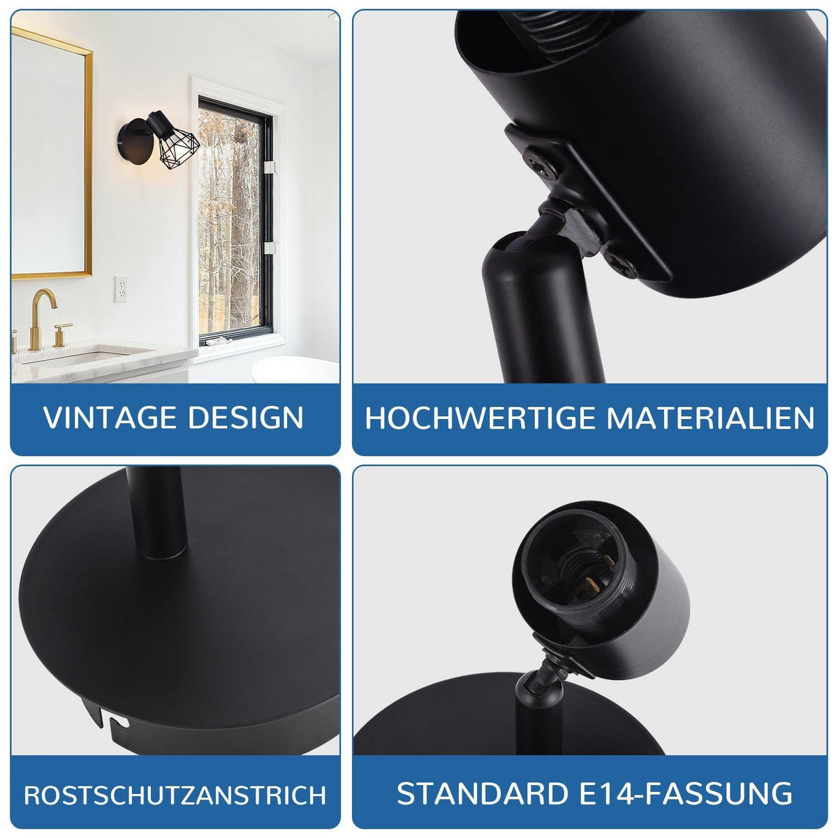 STRAHLER Fitzgerald 8/17/9.5 cm - Schwarz, Metall (8/17/9.5cm) - Nettlife