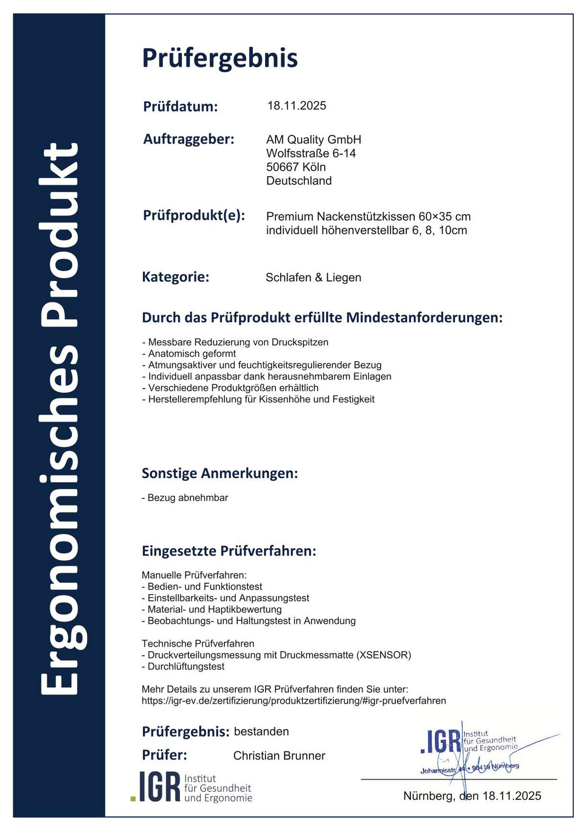 NACKENSTÜTZKISSEN höhenverstellbar - Weiß, Textil (60/35cm) - AM Qualitätsmatratzen