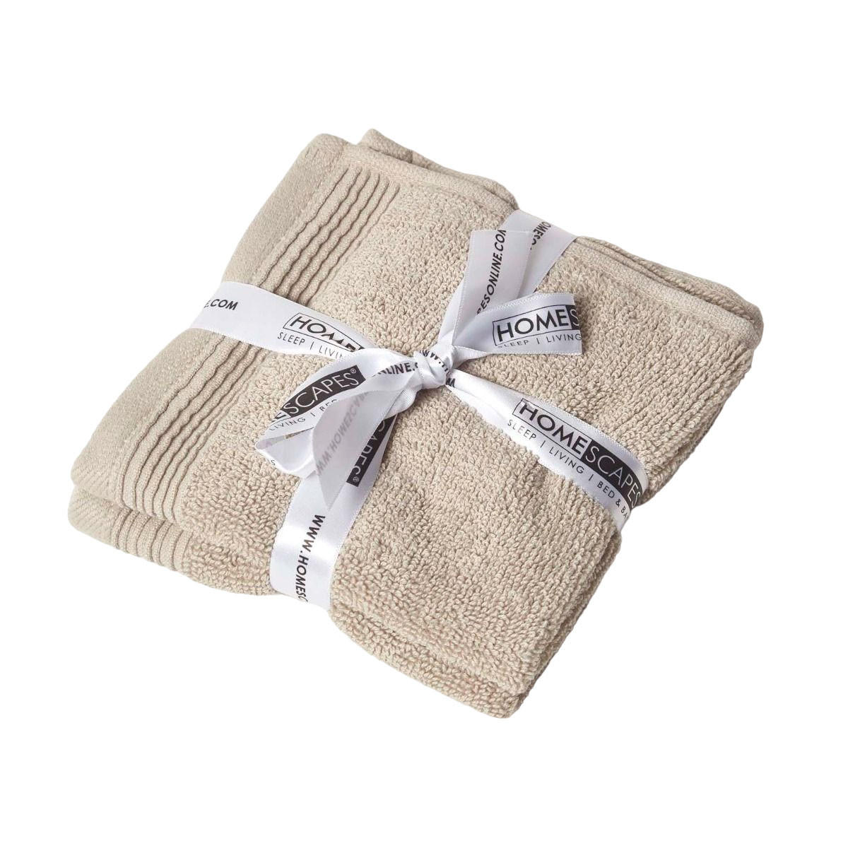 SEIFTUCH Excellence 2er-Set beige 30/30 cm - Beige, Textil (30/30cm) - Homescapes