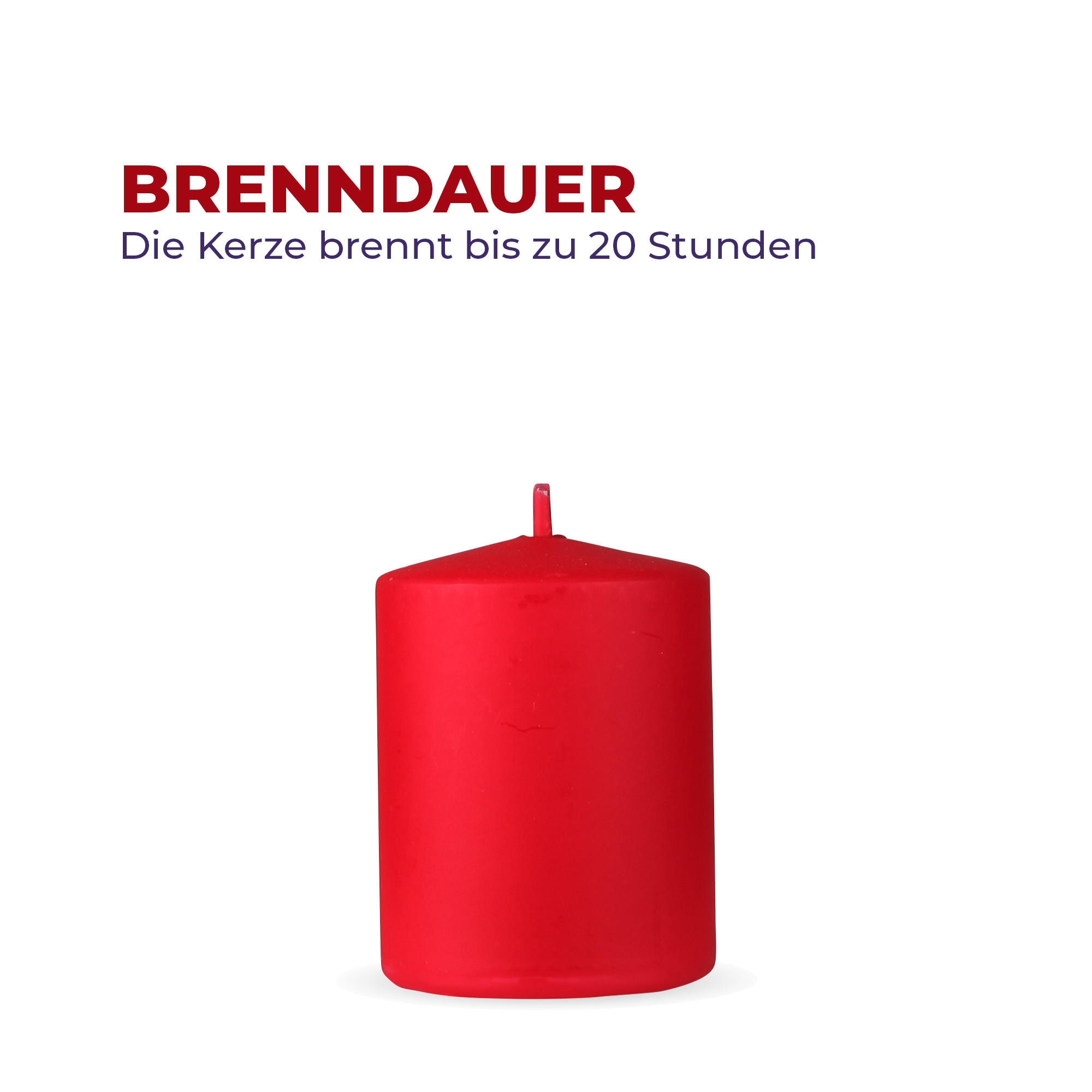 STUMPENKERZEN 4er Pack "Dunkelrot", Größe Ø7cm x Höhe: 8 cm - Dunkelrot, Naturmaterialien (7/8cm) - Bestlivings