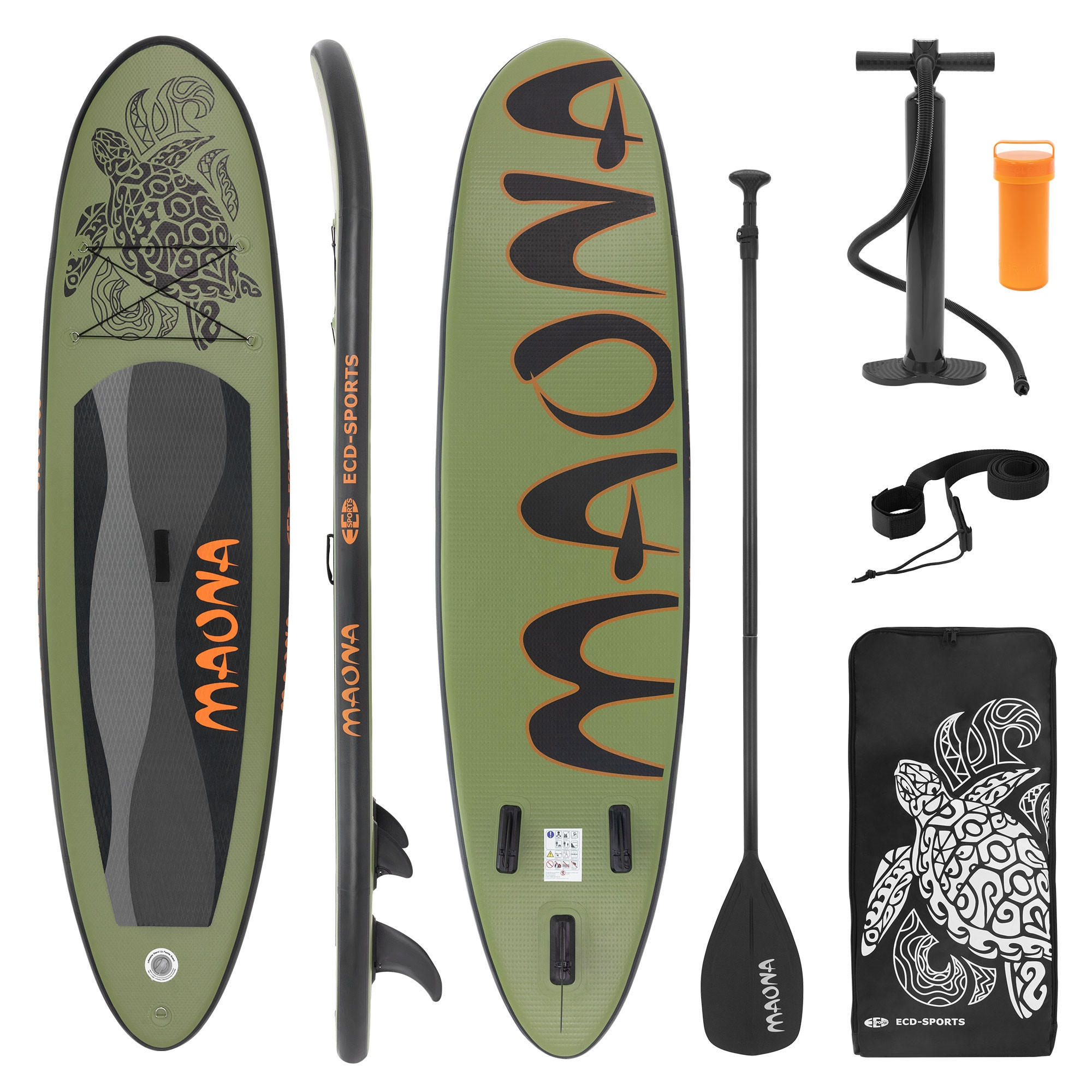STAND UP PADDLE BOARD Maona Olive - Olivgrün, Kunststoff (308/78/10cm) - ECD-Germany