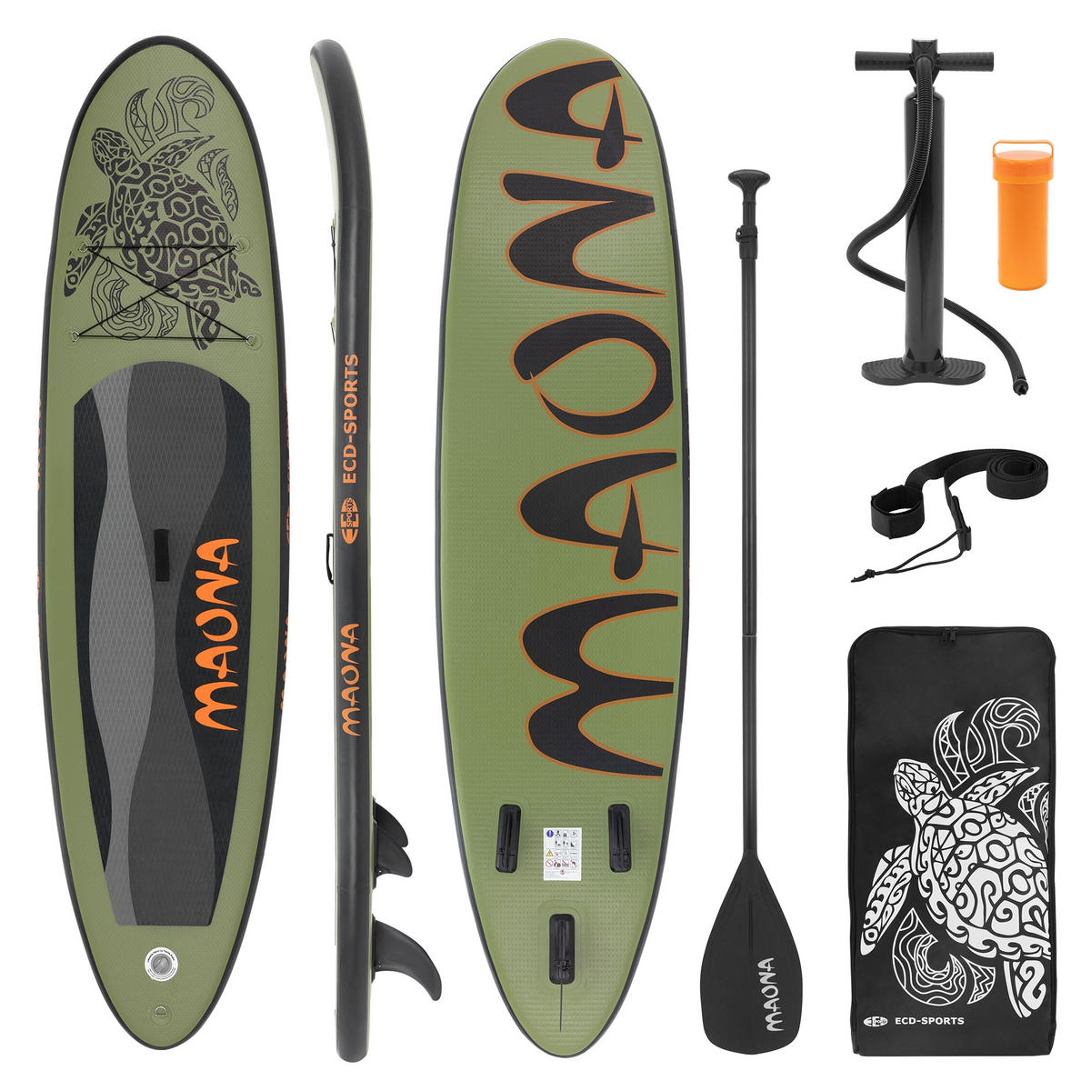STAND UP PADDLE BOARD Maona Olive - Olivgrün, Kunststoff (308/78/10cm) - ECD-Germany