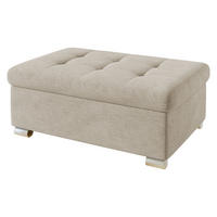 POLSTERHOCKER Niko Groß - Champagner/Silberfarben, Holz/Textil (96/41/70cm) - MIRJAN24