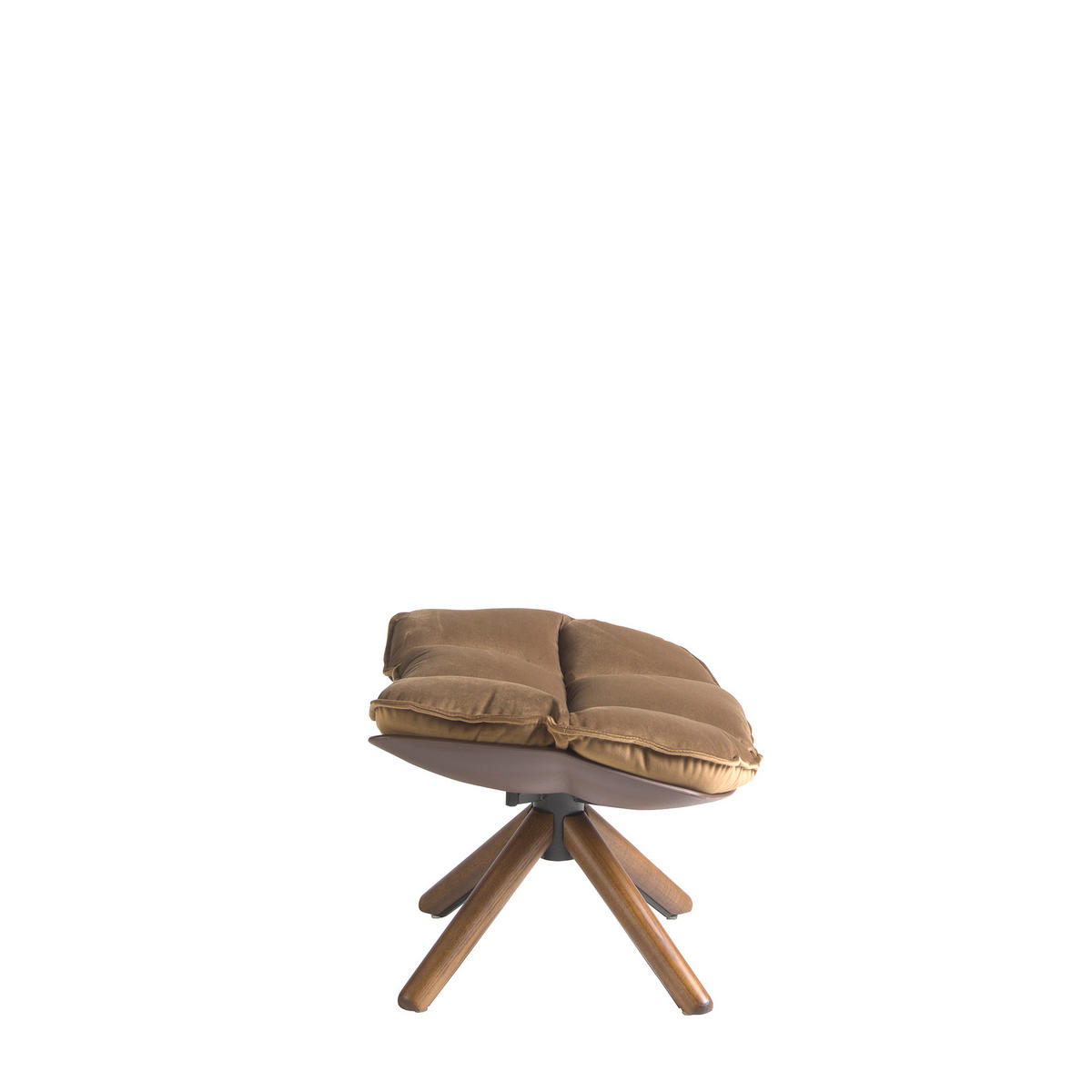 FUSSHOCKER aus braunem Samt , Braun | Walnuss 69/54/41 cm - Walnussfarben/Braun, Textil (69/41/54cm) - ANGEL CERDA
