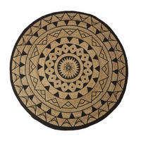 TEPPICH Mandala rund geflochten 200 cm - Schwarz, Naturmaterialien (200/200cm) - Homescapes