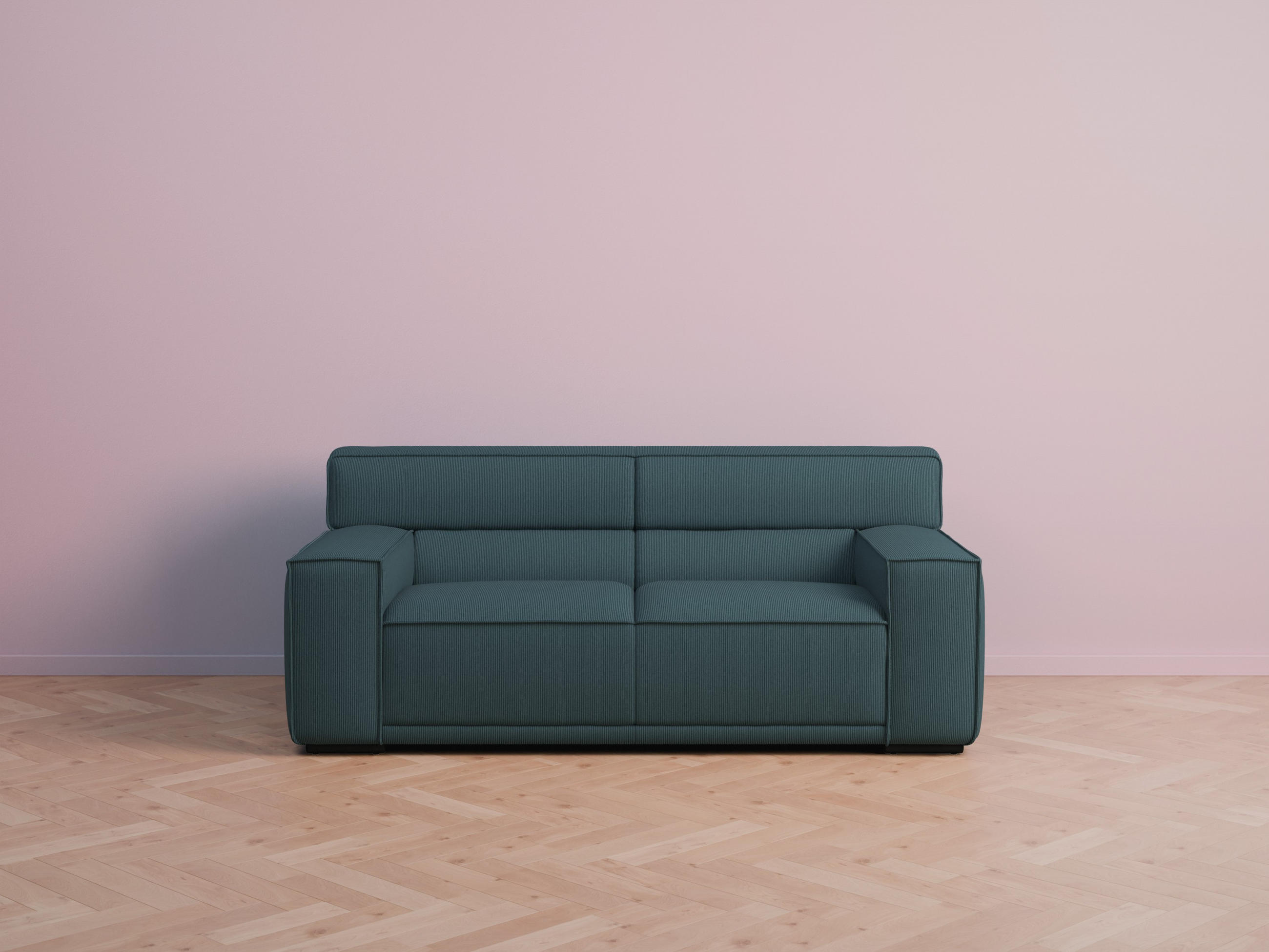 2,5-SITZER Umea Cord Türkis 194/106/78 cm - Blaugrau, Kunststoff/Textil (194/78/106cm) - foamnova
