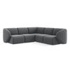 ECKSOFA Samt Stoff Grau - Edelstahlfarben/Schwarz, Holzwerkstoff/Kunststoff (251/251cm) - Makamii