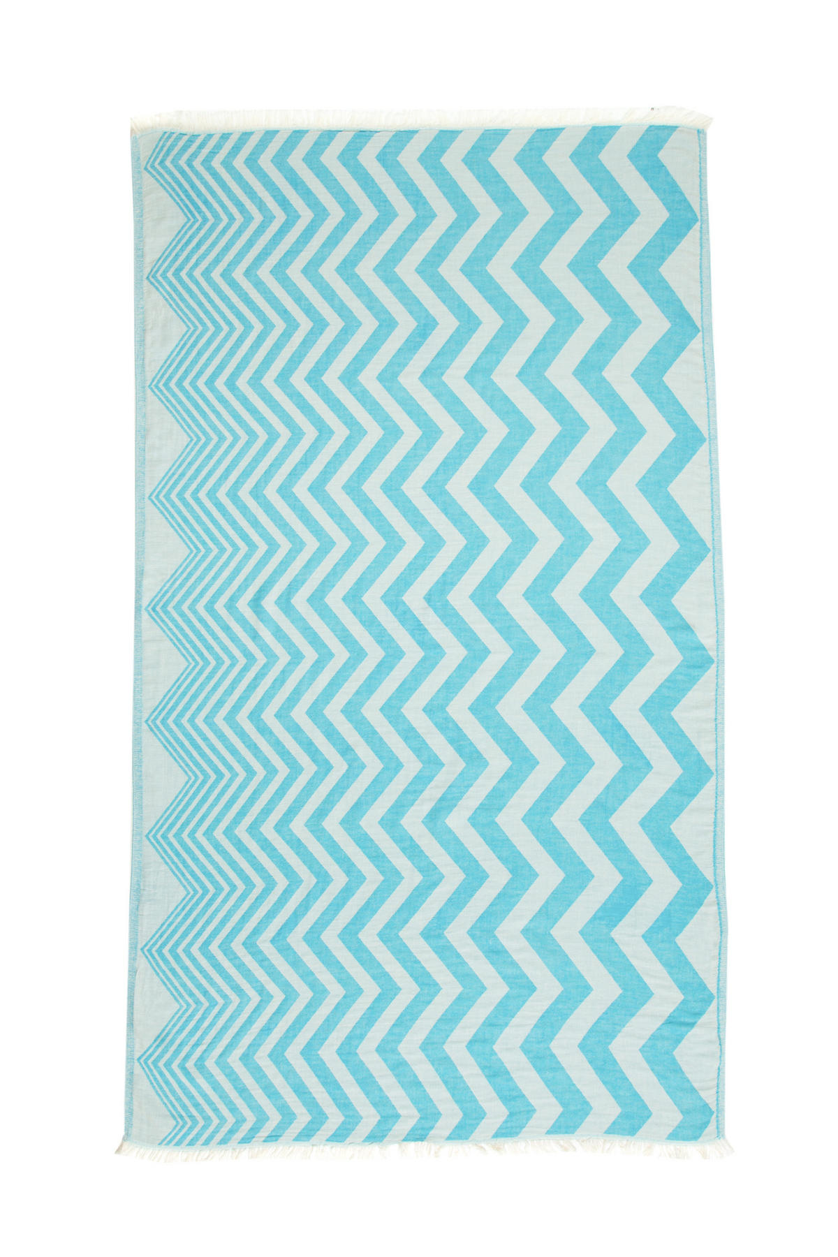 HAMAMTUCH Zickzack 100% Baumwolle 100x180 Blau - Blau, Textil (180/100cm) - Villa Möbel