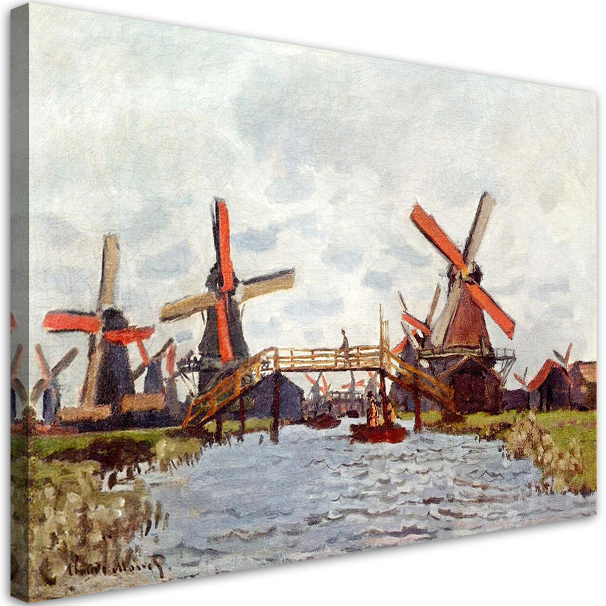 WANDBILD eine mühle bei zaandam claude monet - Multicolor, Textil (60/40cm) - Feeby