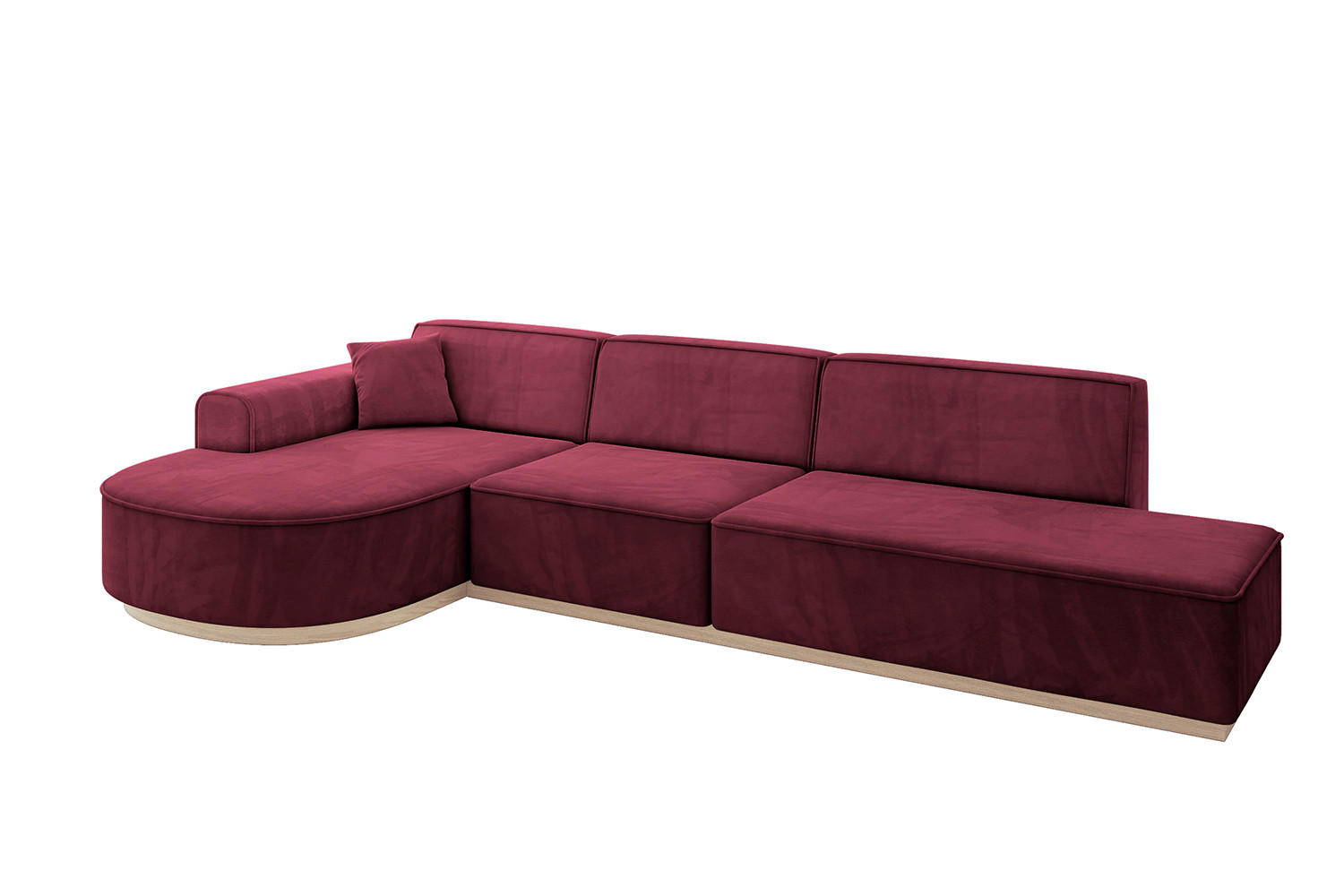 ECKSOFA Ottomane Links ARRIO-L2 - 328x171x83 cm Bordeauxrot - Bordeaux, Holzwerkstoff/Textil (328/171cm) - ALTDECOR