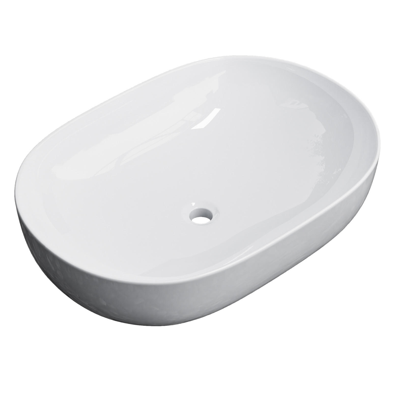WASCHBECKEN Abgerundete Ecken Mattweiß 60/41.5/13.5 cm - Weiß, Keramik (41.5/13.5/60cm) - EMKE