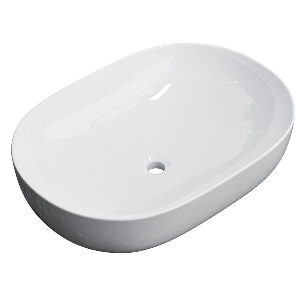 WASCHBECKEN Abgerundete Ecken Mattweiß 60/41.5/13.5 cm - Weiß, Keramik (41.5/13.5/60cm) - EMKE