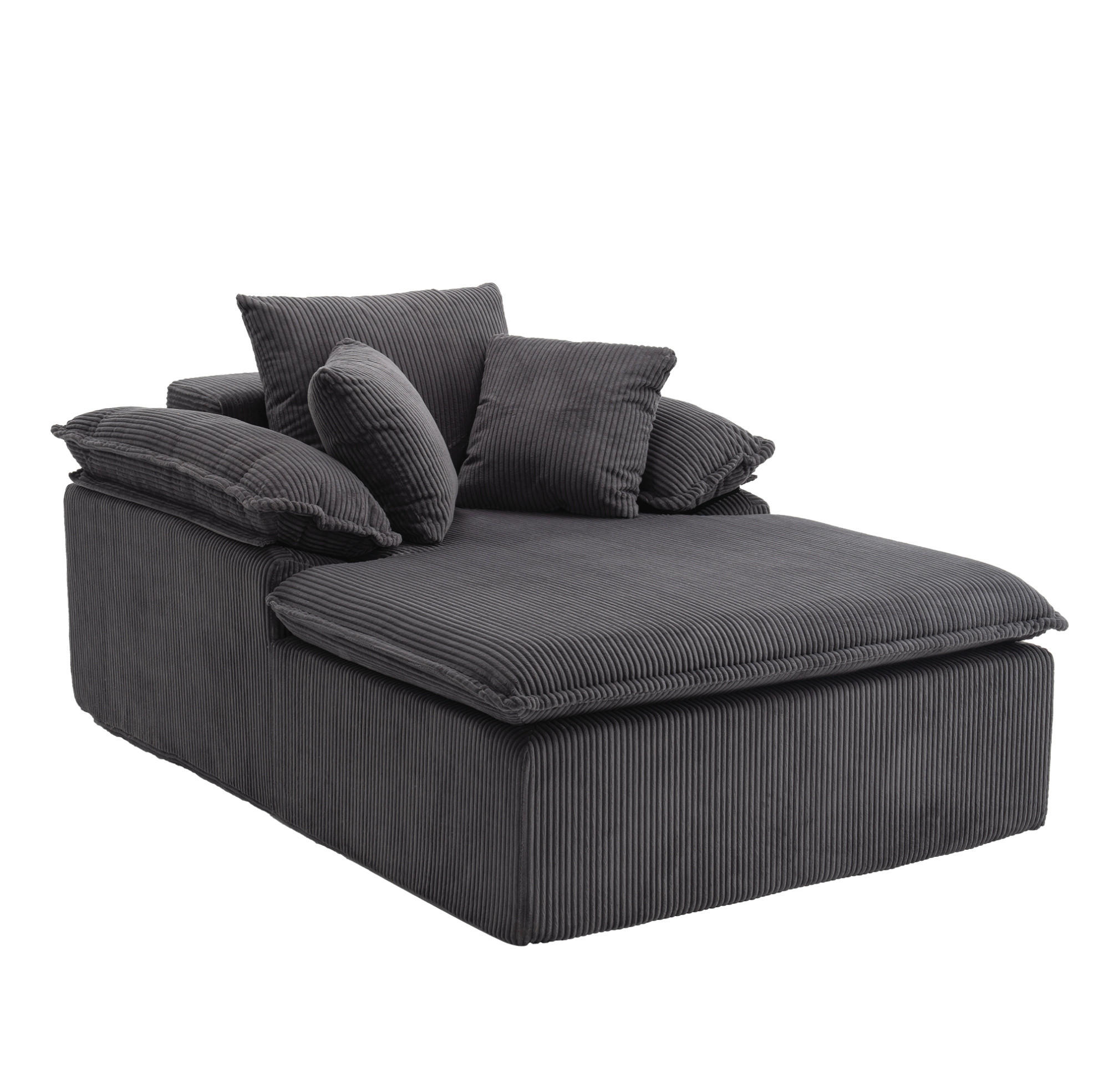 RELAXSOFA Cordstoff ergonomisch und ohne Montage 177/122/92 cm Grau - Grau, Textil (122/92/177cm) - Redom
