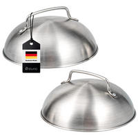 BURGERHAUBE 2er-Set - Edelstahlfarben, Metall (17.5/8.5/17.5cm) - eluno