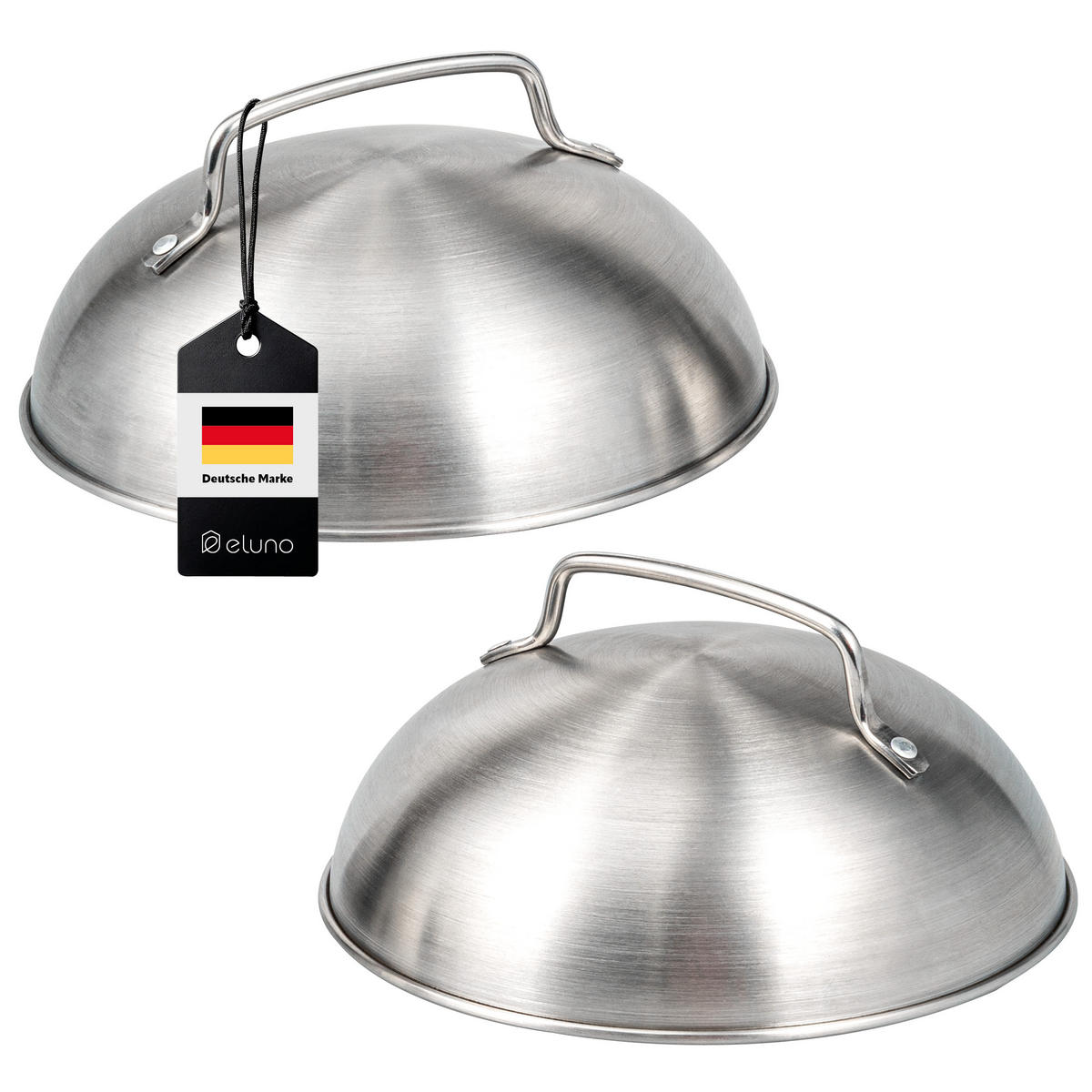 BURGERHAUBE 2er-Set - Edelstahlfarben, Metall (17.5/8.5/17.5cm) - eluno