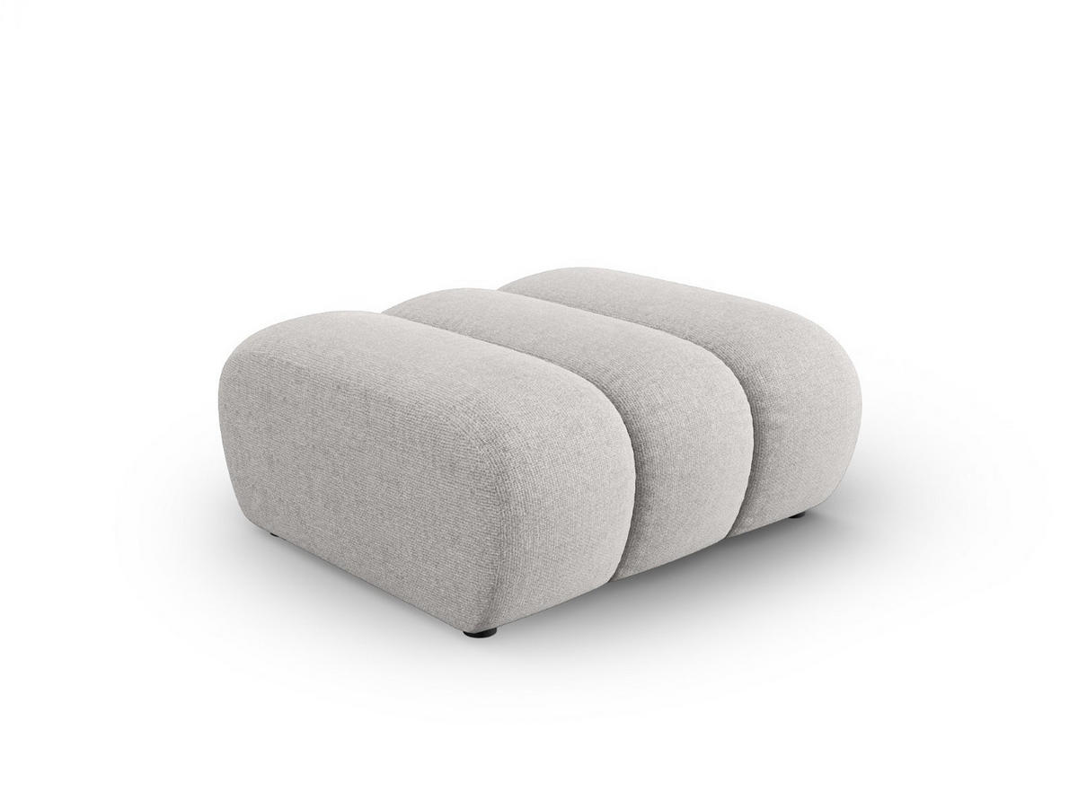 POUF Lupine aus Chenille-Stoff hellgrau - Hellgrau, Textil (95/43/92cm) - Micadoni