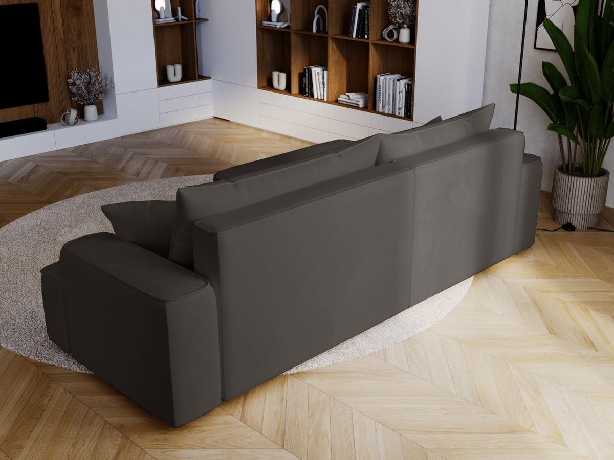 ECKSOFA California Dunkelgrau Links - Dunkelgrau, Holz/Textil (165/270cm) - Graingold