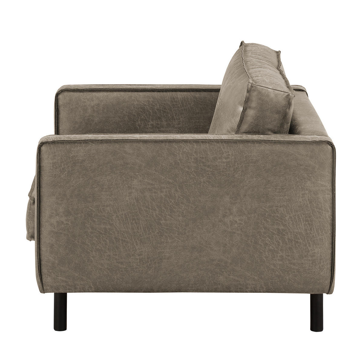 XL SESSEL - Beige/Schwarz, Leder/Textil (117/81/96cm) - home24