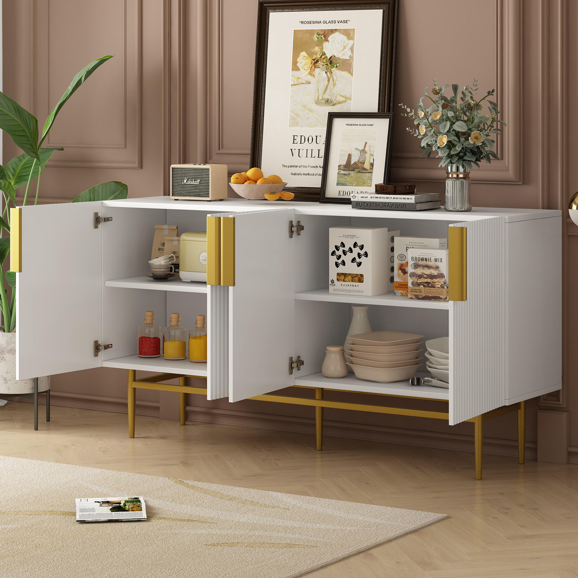 SIDEBOARD Weiß 153/41/80 cm - Weiß, Holzwerkstoff (40.5/80/152.5cm) - Urban Meuble